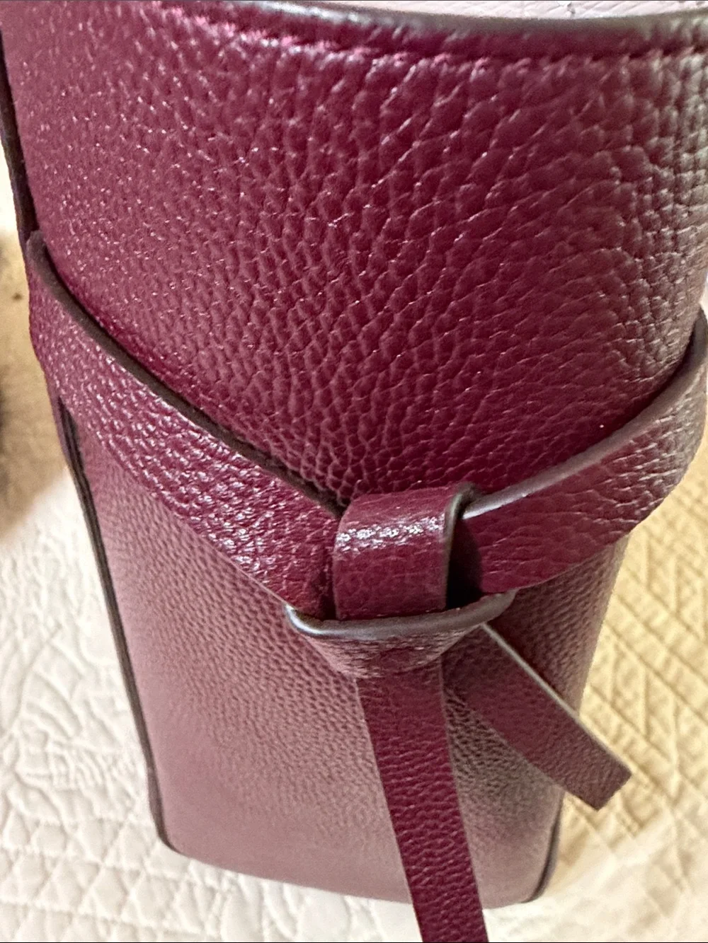 kate spade pebbled leather burgundy tote